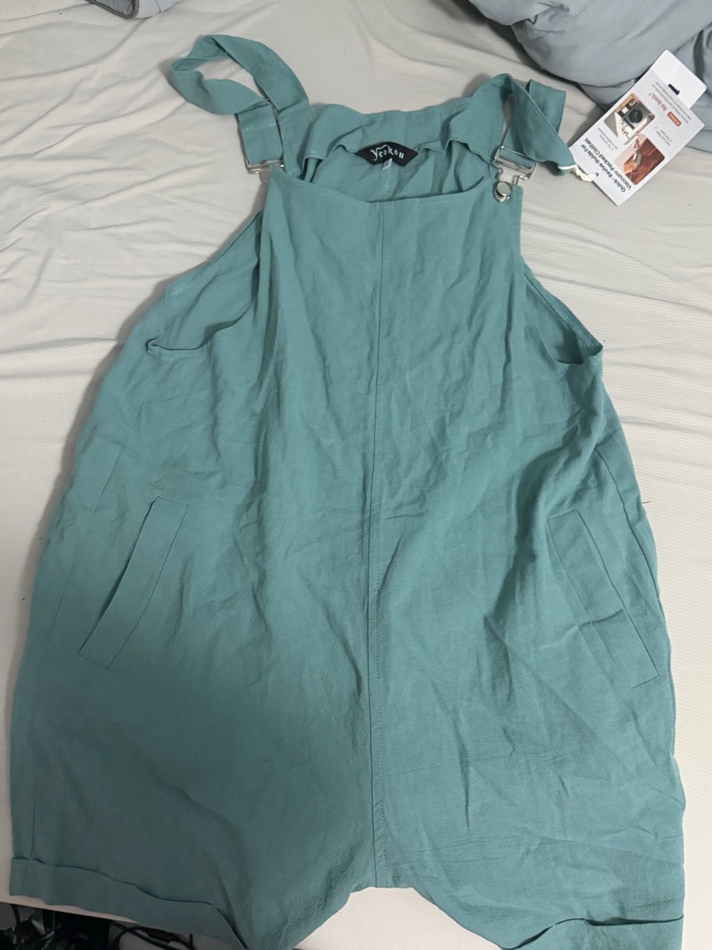 Vero Moda Sage Green Linen-Blend Overall